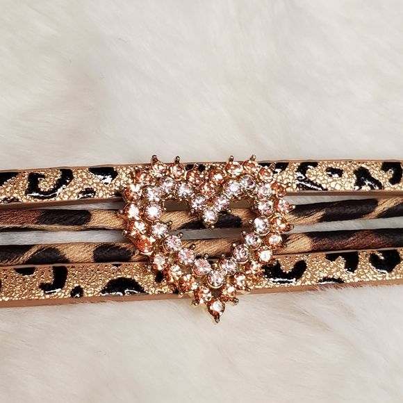 Leather Leopard Multi Strand Bracelet - Picture 4 of 8